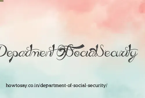 Department Of Social Security