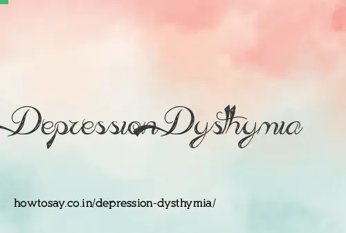 Depression Dysthymia