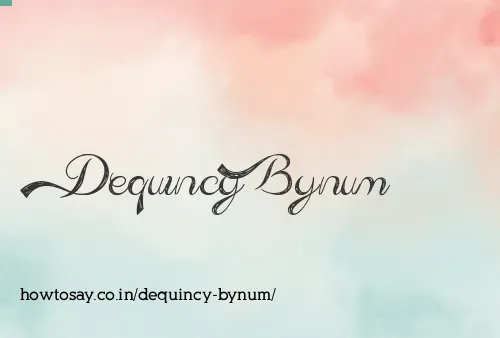 Dequincy Bynum
