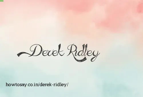 Derek Ridley