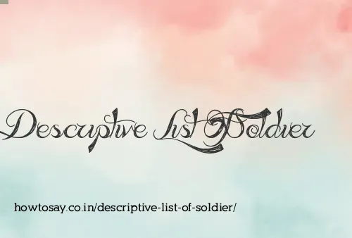 Descriptive List Of Soldier