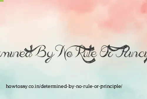 Determined By No Rule Or Principle