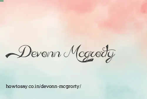 Devonn Mcgrorty