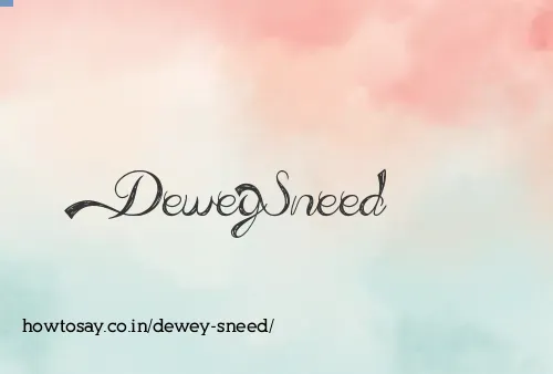 Dewey Sneed