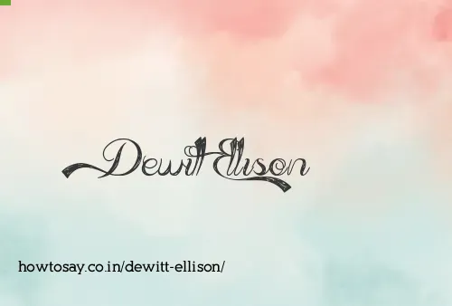 Dewitt Ellison