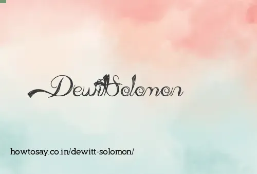 Dewitt Solomon