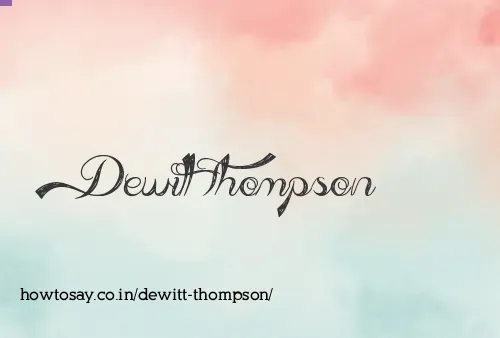 Dewitt Thompson