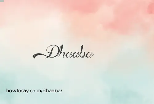 Dhaaba