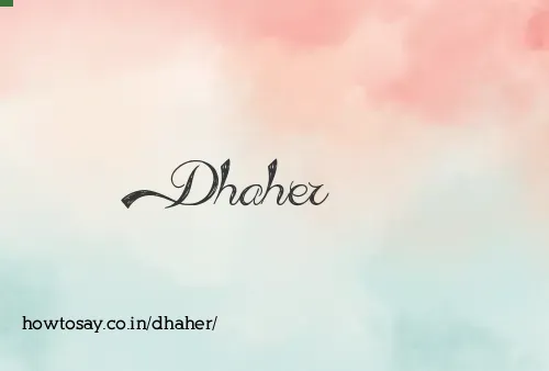 Dhaher