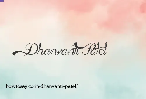 Dhanvanti Patel