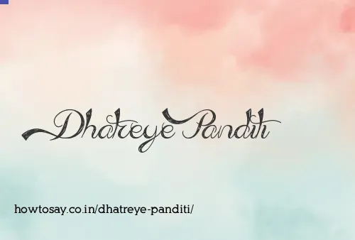 Dhatreye Panditi