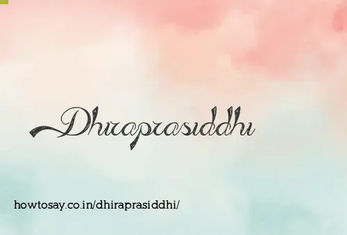 Dhiraprasiddhi