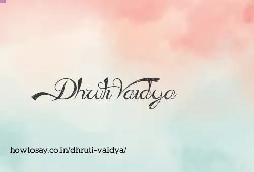 Dhruti Vaidya