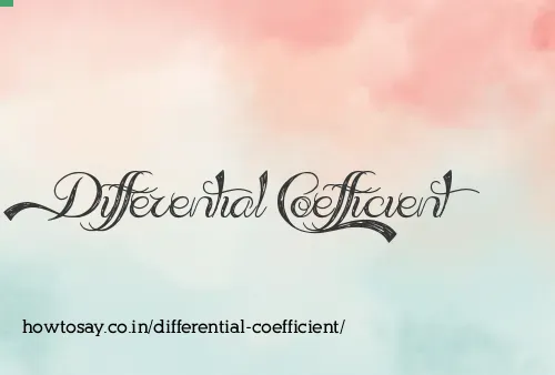 Differential Coefficient