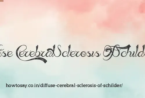 Diffuse Cerebral Sclerosis Of Schilder