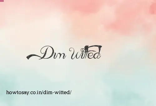 Dim Witted