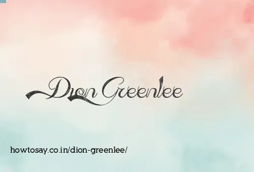 Dion Greenlee