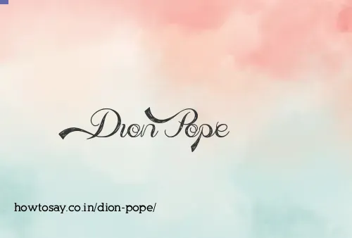 Dion Pope