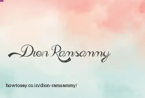 Dion Ramsammy