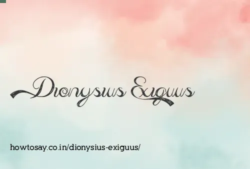 Dionysius Exiguus