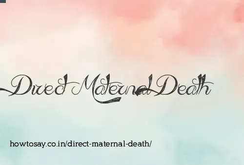 Direct Maternal Death