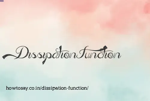 Dissipation Function