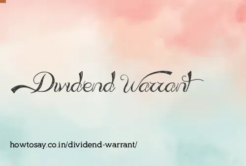 Dividend Warrant