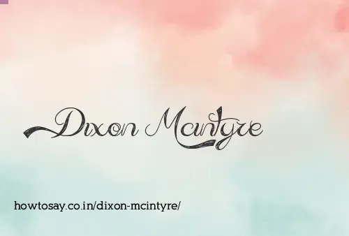 Dixon Mcintyre