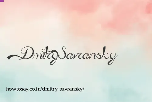 Dmitry Savransky