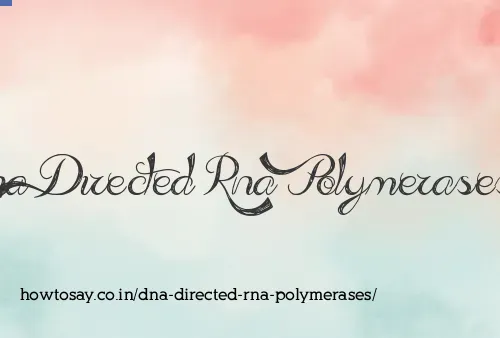 Dna Directed Rna Polymerases