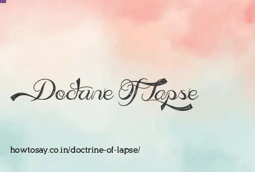 Doctrine Of Lapse