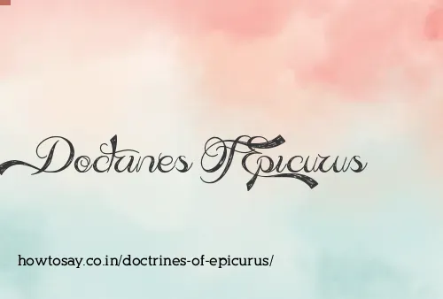 Doctrines Of Epicurus