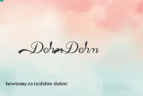 Dohm Dohm