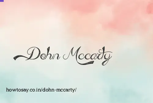 Dohn Mccarty