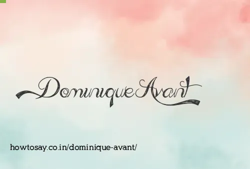 Dominique Avant