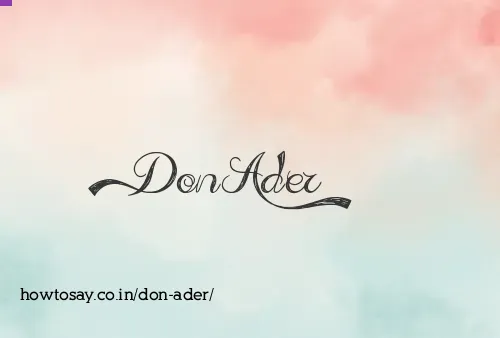 Don Ader