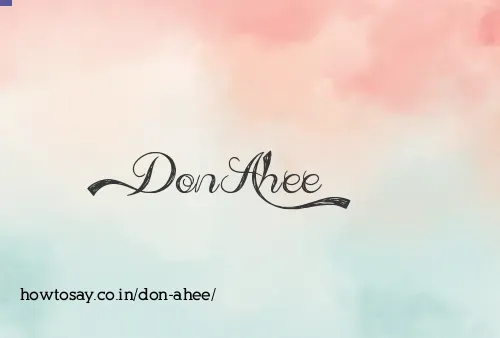 Don Ahee