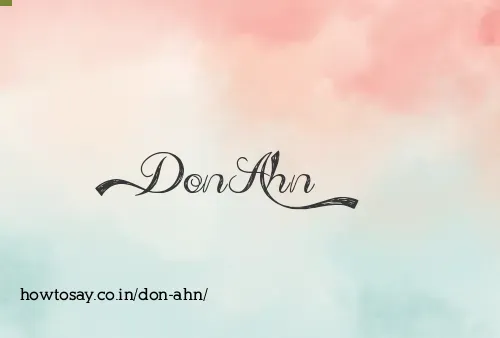 Don Ahn