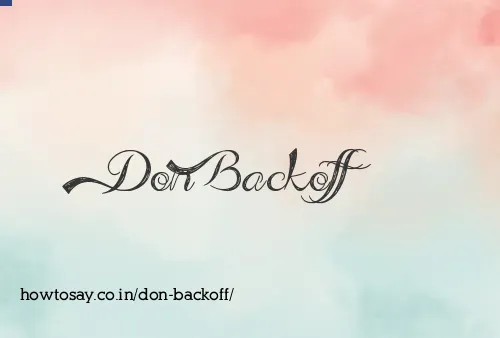 Don Backoff