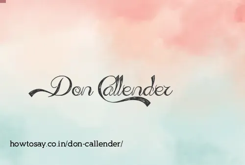Don Callender