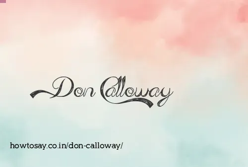 Don Calloway