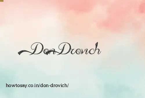 Don Drovich