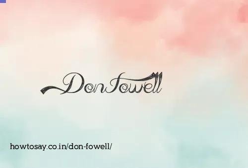 Don Fowell