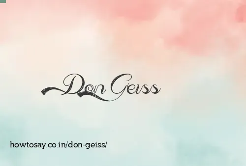 Don Geiss