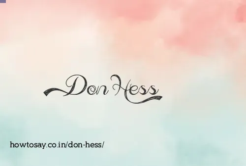 Don Hess