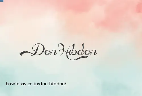 Don Hibdon