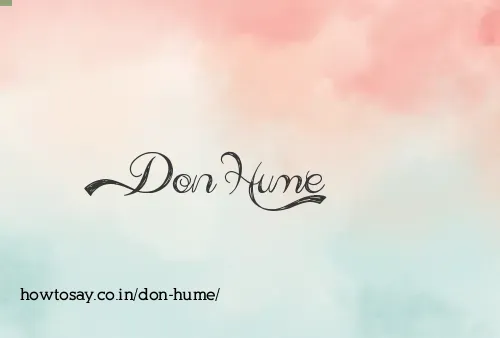 Don Hume