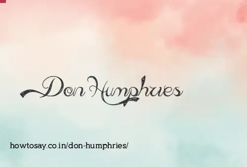 Don Humphries