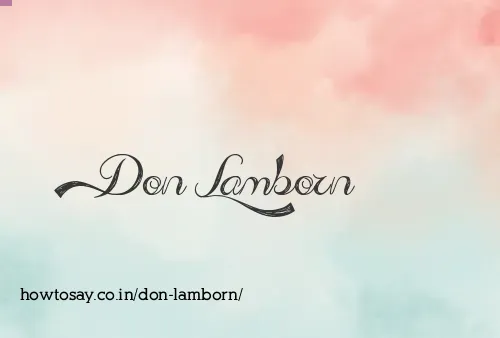 Don Lamborn