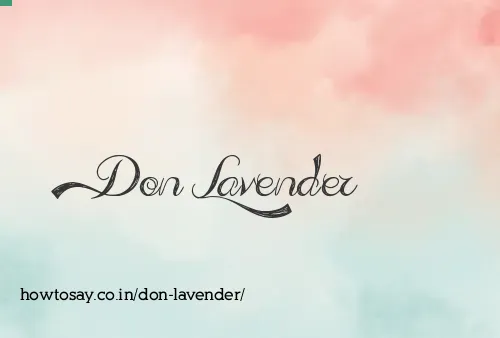 Don Lavender